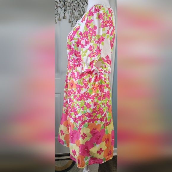 Lilly Pulitzer Falling For You Mini Dress Women's 4 Pink & Orange 100% Cotton - Picture 2 of 15